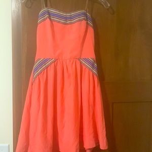 Strapless Orange Charlotte Russe Dress. Size Small. Never worn, tags attached.